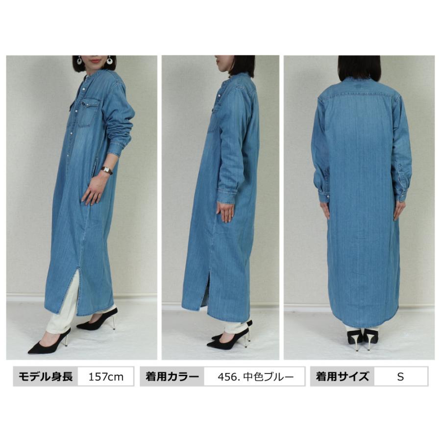 Lee Lee(リー) LADIES BAND COLLAR SHIRT DRESS / レディース Lee Lee(リー) LADIES BAND COLLAR SHIRT DRESS / レディース