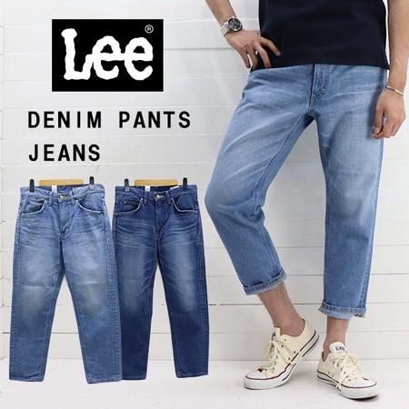 Lee リー メンズ クロップド デニムパンツ ジーンズ(中色ブルー Lee リー メンズ クロップド デニムパンツ ジーンズ(中色ブルー