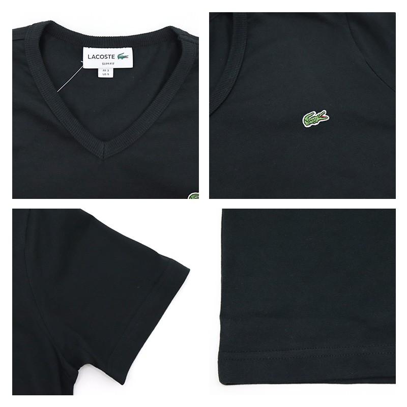 LACOSTE（ラコステ） メンズ Vネック ワンポイント 半袖Tシャツ MENS S