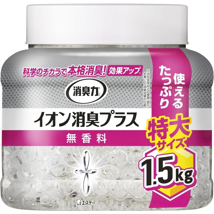 消臭力 イオン消臭プラス 消臭ビーズ 部屋 トイレ用 置き型 無香料 特大 本体 1.5kg クリアビーズ 部屋用 玄関 リビング キッチン トイレ（Yahoo!・BRUNO SHOP）