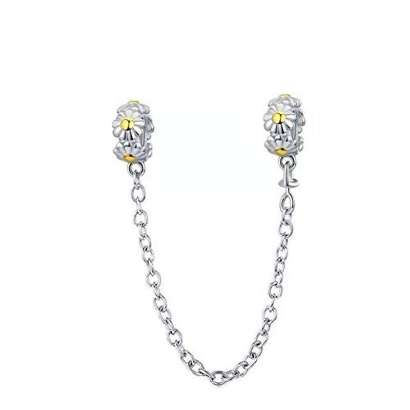 超人気高品質 925 Charm Chain Safety ABAOLA Sterling Pa Fashion for fit Beads Silver ブレスレット