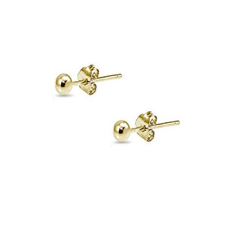 Beautiful 14k White Gold Madi K Polished 4mm Ball Post Earrings