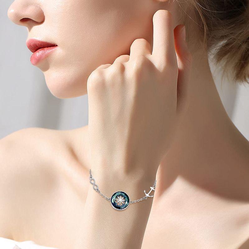 誕生日プレゼント Aoboco Compass Bracelet Sterling Silver Compass Jewelry Charm Bracelet ブレスレット Kidsworld Vic Edu Au