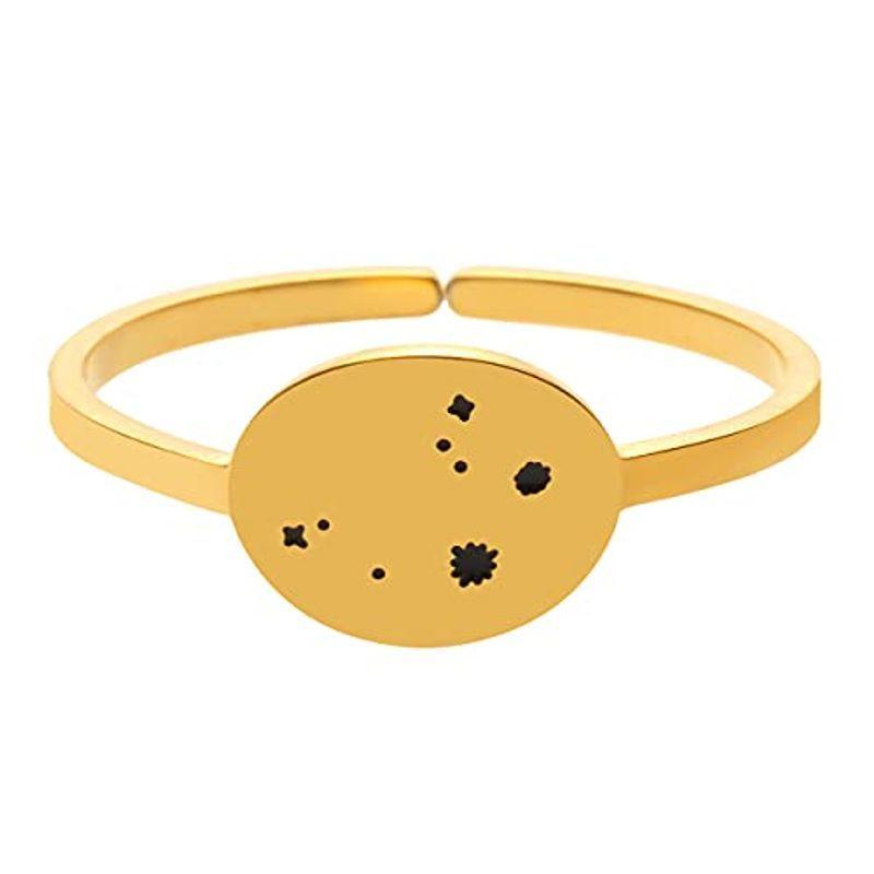 人気商品の Adjustable Rin Statement Steel Stainless Sign Star Libra Constellation 指輪