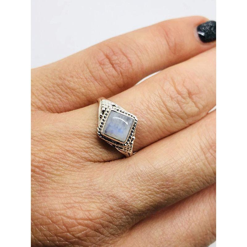 男女兼用 Vintage Moonstone Jewelry Koral Gipsy S Silver Sterling 925 Ring Small 指輪