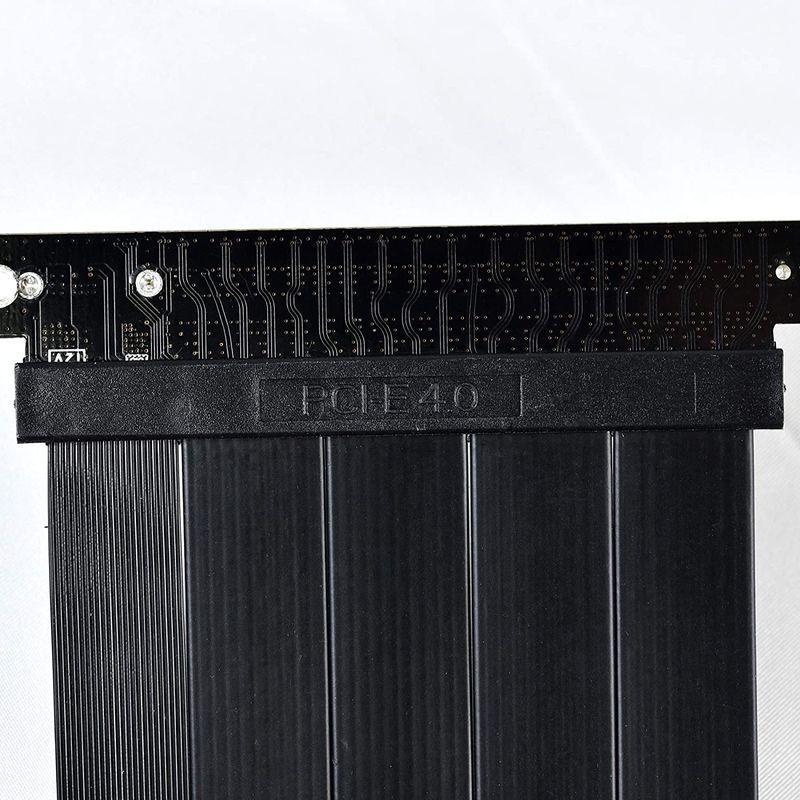 【在庫処分】 Lian Li PCIe x16 Riser Flachband-Kabel - PCIe 4.0, 200mm, Schwarz USBポートロック