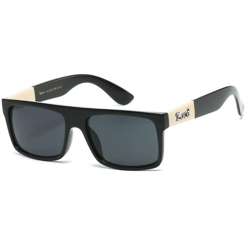 Locs 91156 Black Sunglasses | Authentic Gangster Squared Flat Top Ivor