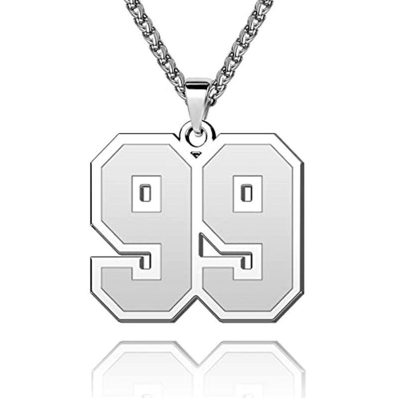 YSAHan Sports Number 99 Necklace for Men Boy Athletes Inspiration Jers  【超目玉枠】