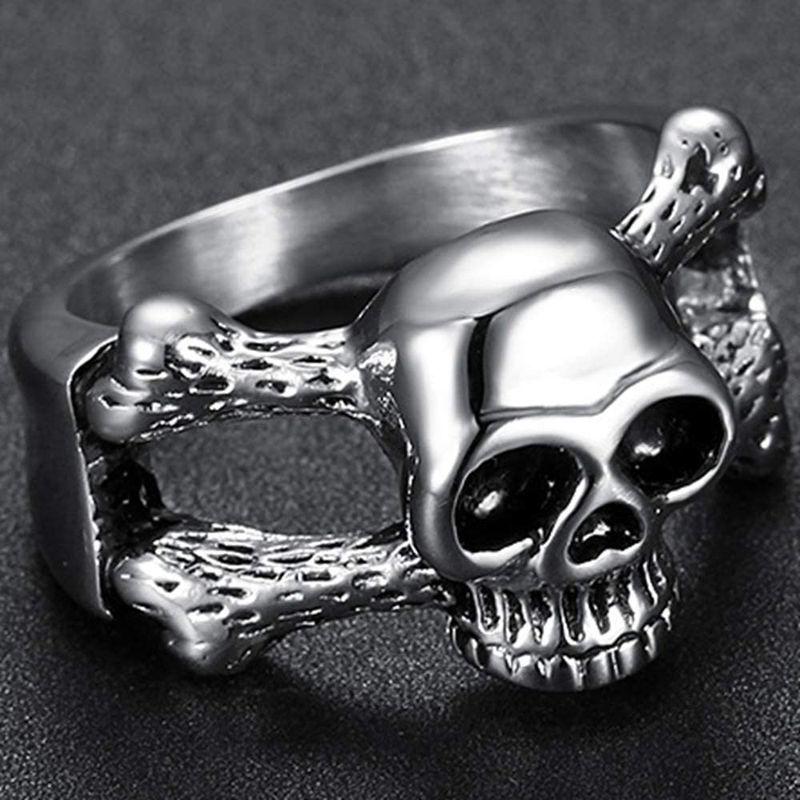 Stainless Steel Retro Vintage Gothic Skull Cocktail Party Biker Ring (  【高知インター店】