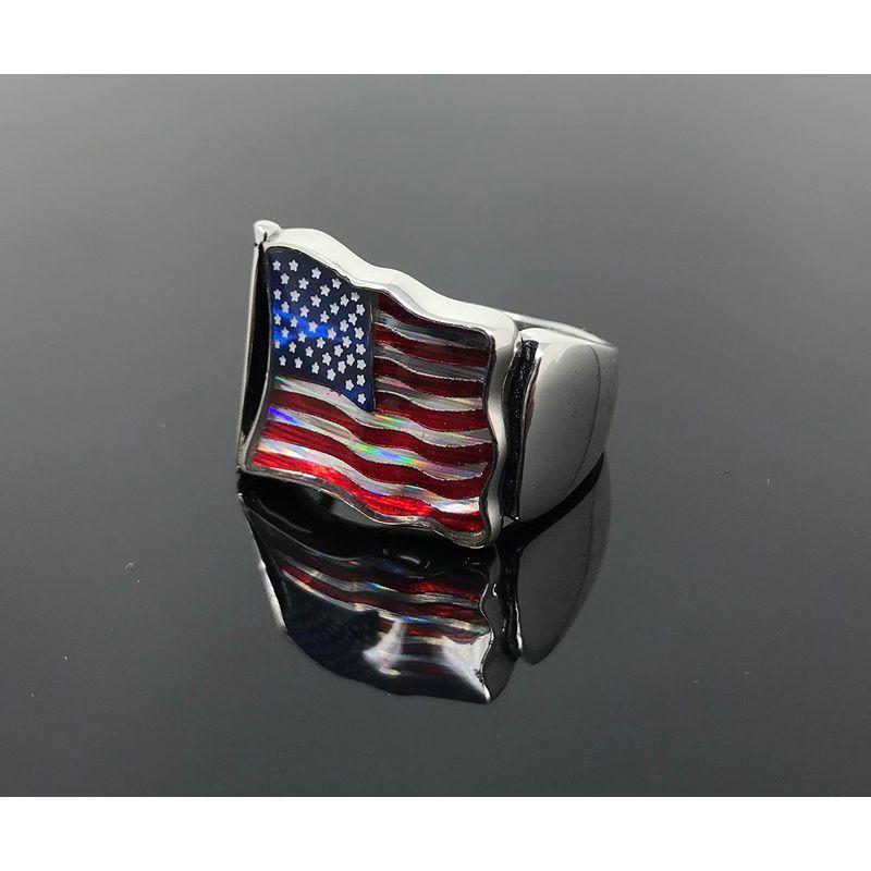 WEB限定カラー 925k KAR Sterling ~God Flag American Designed Newly Ring Men's Silver 指輪