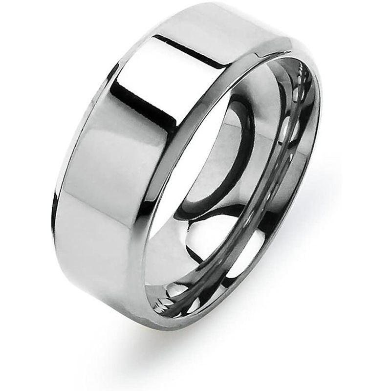 人気商品は High Polish 8mm Comfort Fit Wedding Band Ring Stainless Steel Silver T 指輪