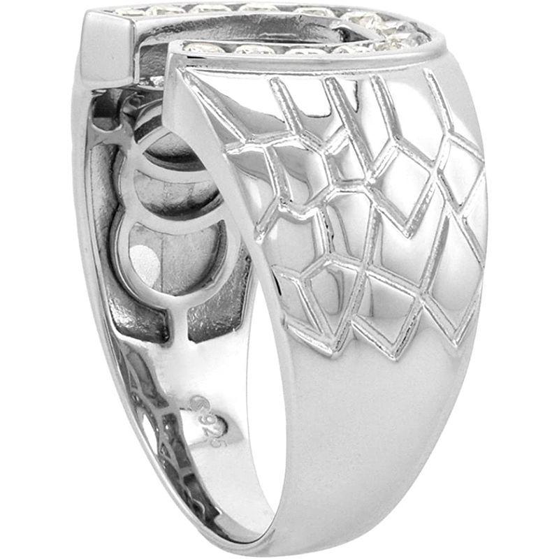 当店の記念日 Sterling Silver CZ Horseshoe Ring for Men 9/16 inch size 14 指輪