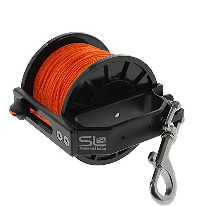 Dive Rite Slide ft Lock Rite Primary Reel, brush 400 ft 24 Orange Line