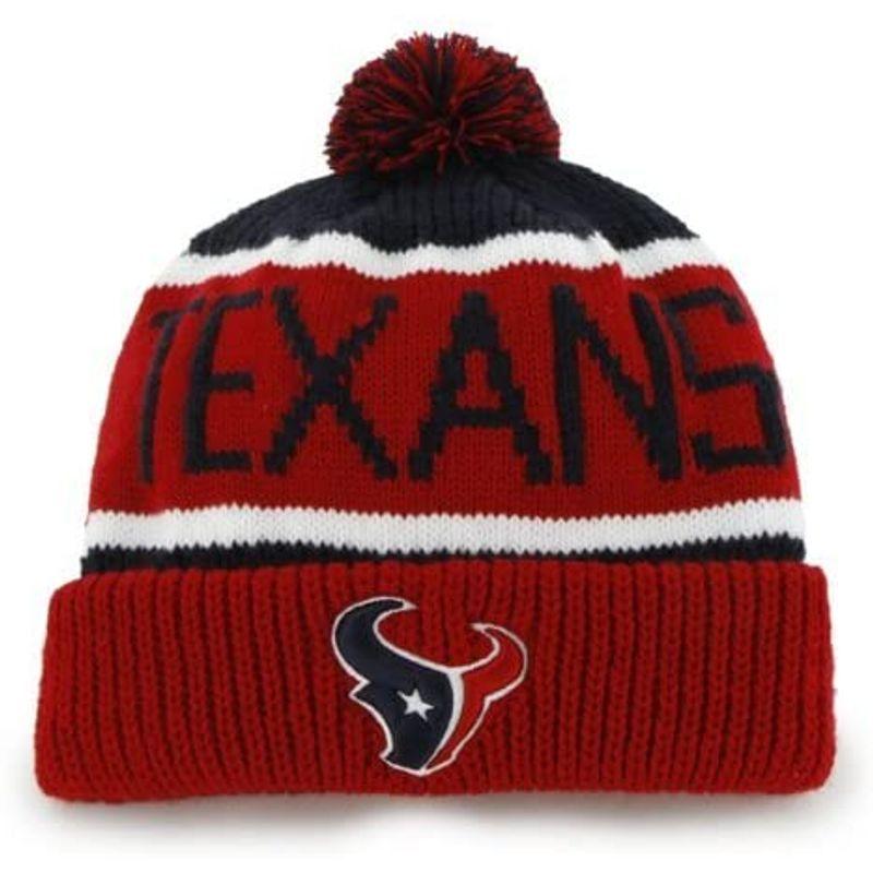 #039;47 Houston Texans Red Cuff Calgary Beanie W Cuffed Hat NFL Pom with - 期間限定特別価格 新作 人気