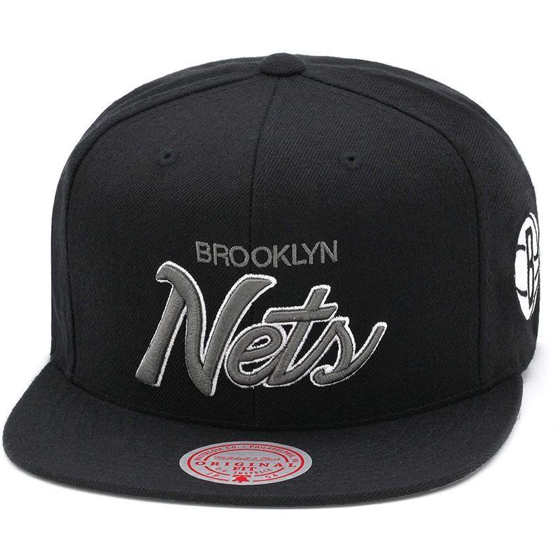 最も信頼できる Mitchell amp; Ness Brooklyn Nets Snapback Hat for Men - Black Dark  Grey S cisama.sc.gov.br