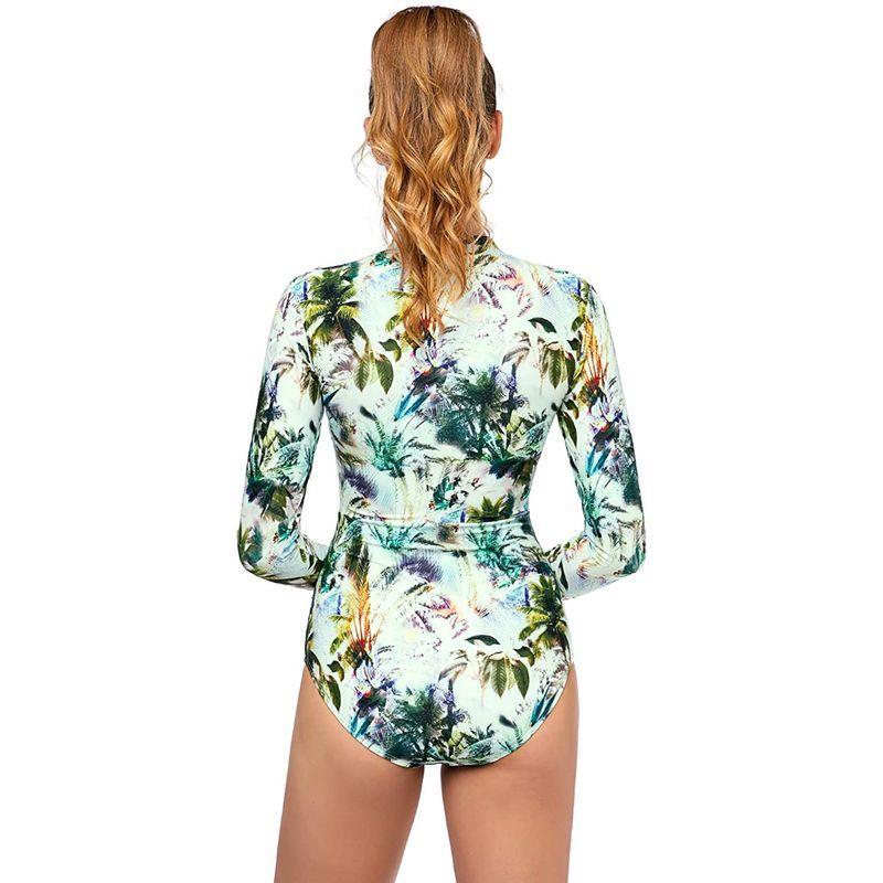 Piece Ruched Long Axesea Swimsuit Guard Zip One Sleeve Bat Womens Rash 72c0abr7b6a2g0d Com
