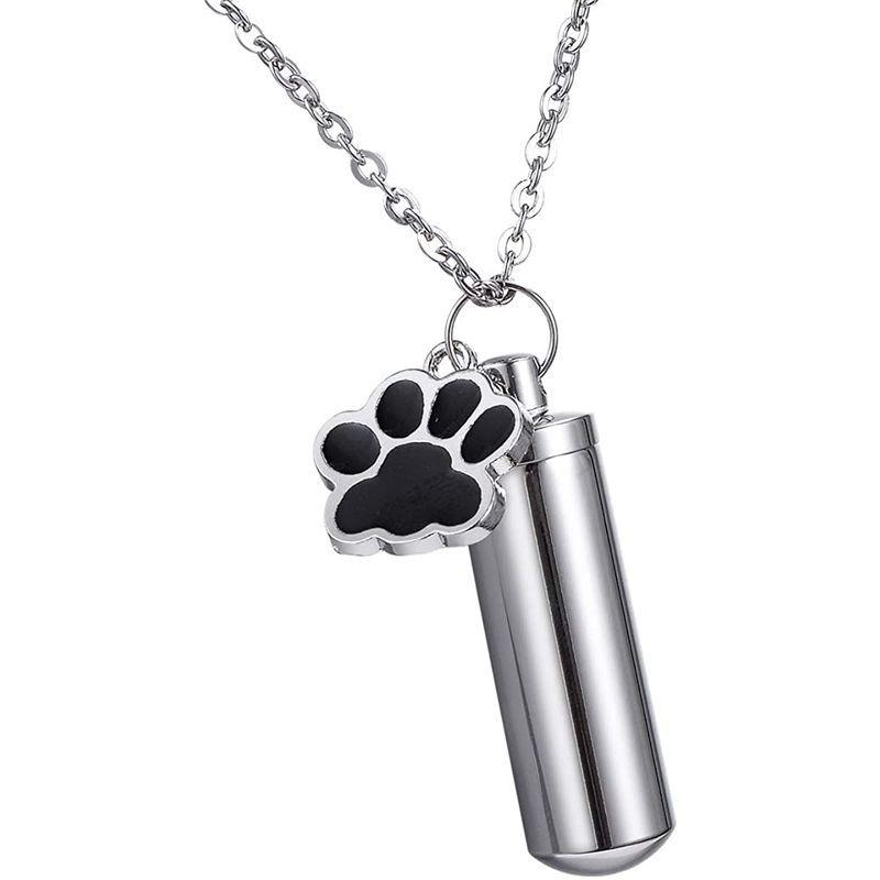 HooAMI Cylinder Pet Puppy Dog Paw brush Cylinder Cremation Necklace/Keychain  Pet Urn up Keep brush 20220618110250 00272 u