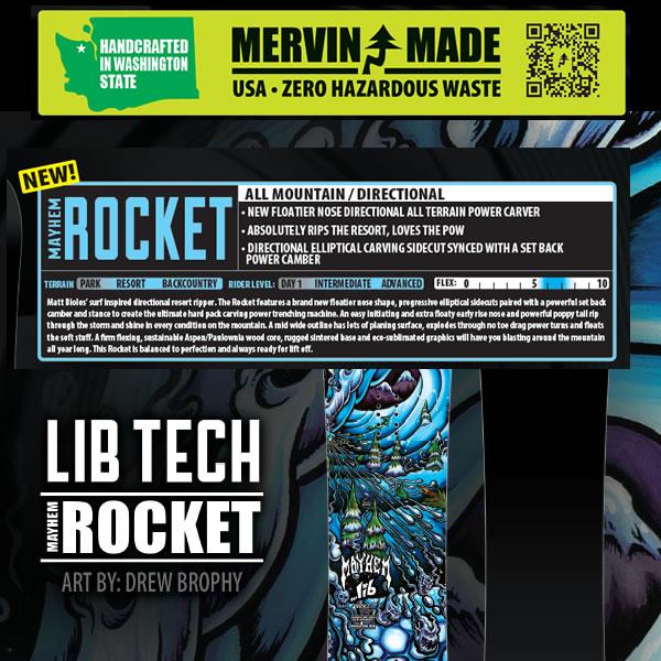 スノーボード LIB TECH ROCKET 157.5 24-25 24-25モデル . LIB TECH .『 MAYHEM ROCKET 』. リブテック. メイヘム