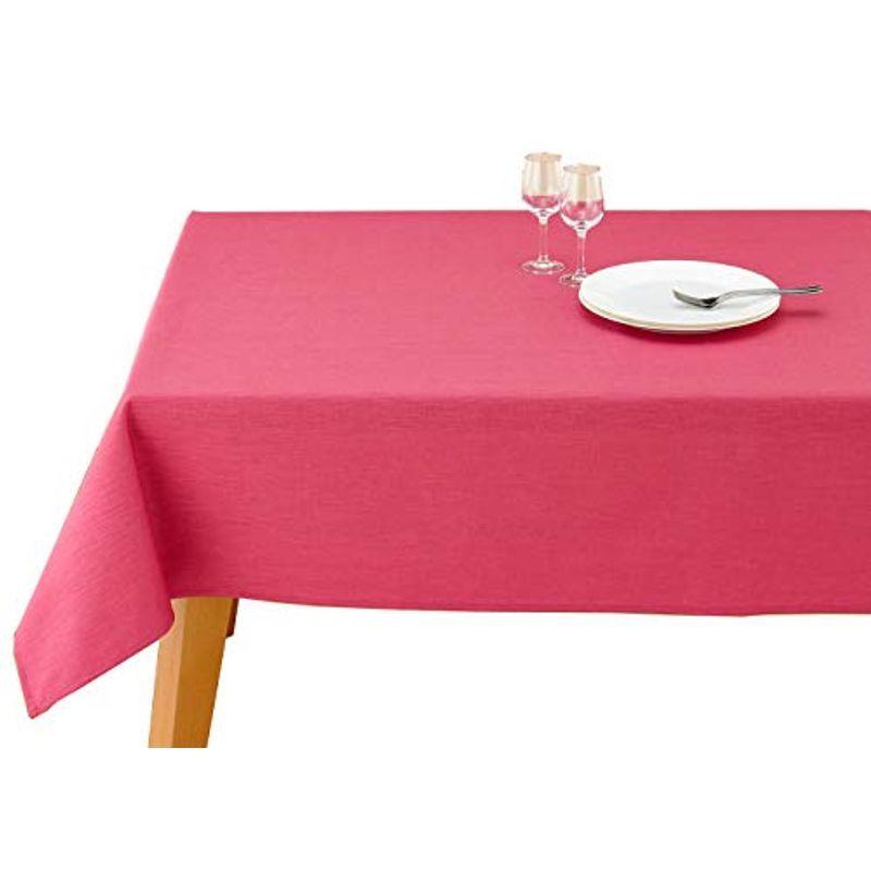 驚きの価格 デリシャスカラー ブルーミング中西 テーブルクロス 撥水加工 (ピンク ライチ 4人用テーブル向け 洗濯機で洗える 無地 長方形 (日本製) テーブルクロス