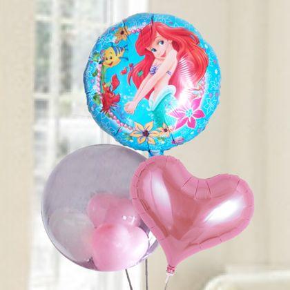 バルーン電報 誕生日 結婚式 ディズニー アリエル ピンク ｔバルーン 人気の浮くバルーンギフト Balloon Shop Olive 通販 Yahoo ショッピング