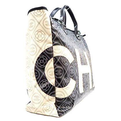 CHANEL キャンバストートバッグ CHANEL（シャネル） ショッピングトート プリントキャンバス NOIR