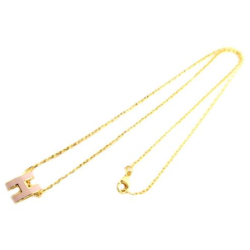 HERMES エルメス ミニポップHネックレス ゴールドプレーテッド ROSE 
