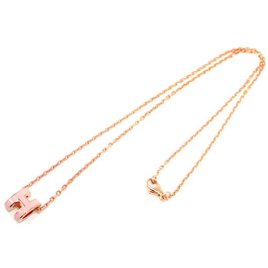 HERMES エルメス ミニポップHネックレス ピンクゴールドプレー HERMES エルメス ミニポップHネックレス ピンクゴールドプレー