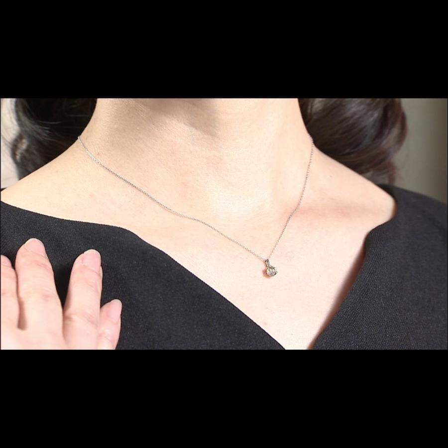 純プラチナ台大粒0.5ctシャンパンカラーダイヤモンドペンダント  