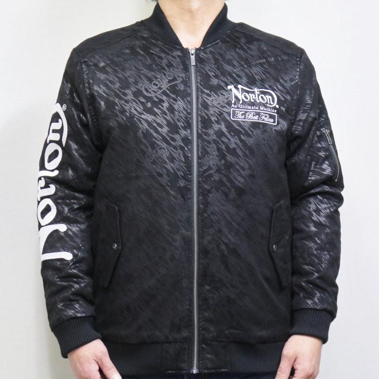 ノートン（NORTON） Nortonエンボス総柄フェイクスウェードMA-1