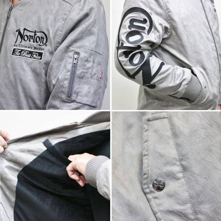 ノートン（NORTON） Nortonエンボス総柄フェイクスウェードMA-1