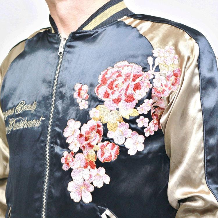抜刀娘 舞桜妃那 スカジャン 豪華全刺繍 金 黒 完売品 希少 スカジャン 抜刀娘 ばっとうむすめ 203071 妃那/和柄 和 女の子