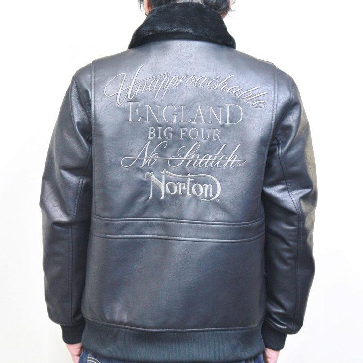 ノートン NortonフェイクレザーG-1裏キルトジャケット 203N1704  
