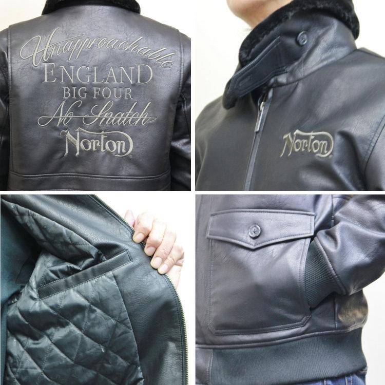 ノートン NortonフェイクレザーG-1裏キルトジャケット 203N1704 ノートン NortonフェイクレザーG-1裏キルトジャケット 203N1704