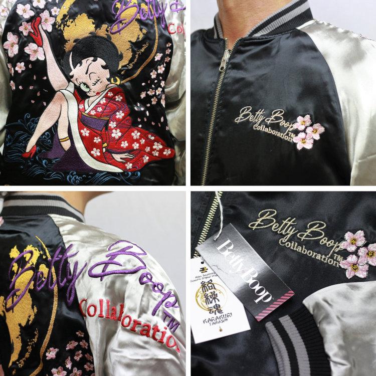 BETTY BOOP BOOP×絡繰魂 粋コラボリバーシブルスカジャン 223025 BETTY BOOP BOOP×絡繰魂 粋コラボリバーシブルスカジャン 223025