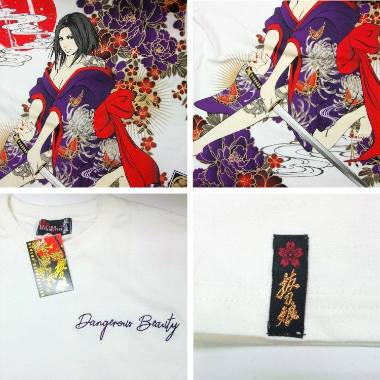 抜刀娘 ばっとうむすめ長袖Tシャツ ロンT 223035 葵 出づる日の繚乱 和柄 和 女の子 |  | 03