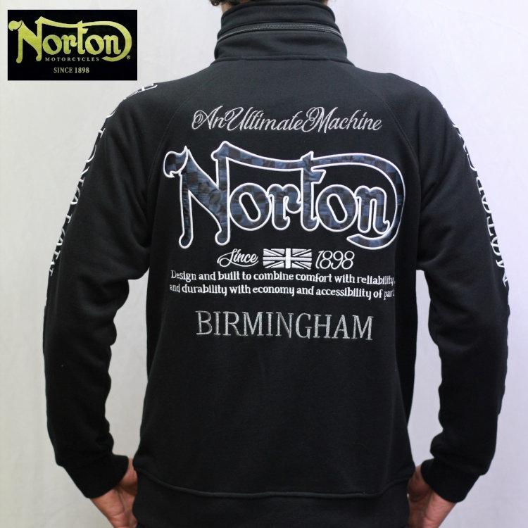 ノートン Nortonアームチェッカーボリュームネックスウェットジャケット 223N1315 アメカジ バイカー バイク ロッカーズ