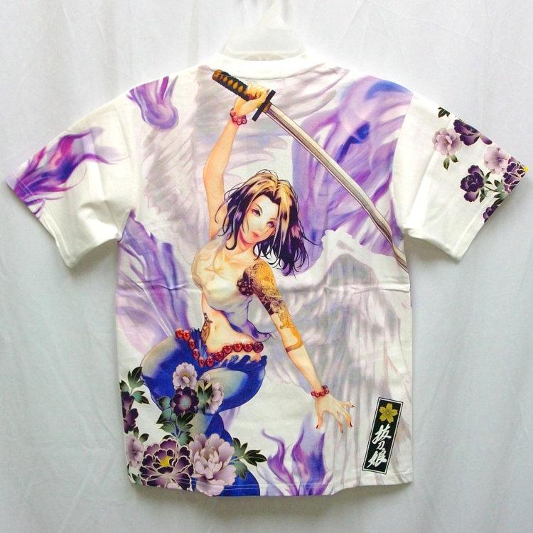 抜刀娘 ばっとうむすめ半袖Tシャツ 232830 凛Angel 和柄 和 女の子 |  | 01