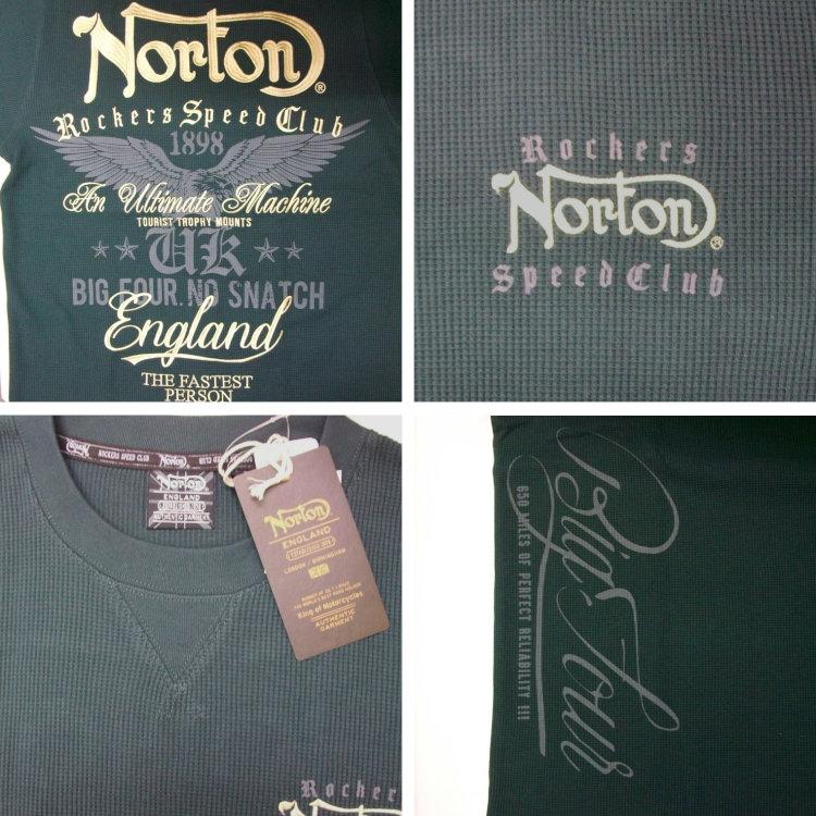 ノートン Norton 刺繍ワッフル半袖Tシャツ 232N1009 アメカジ バイカー ロッカーズ サーマル｜bscrawler｜12