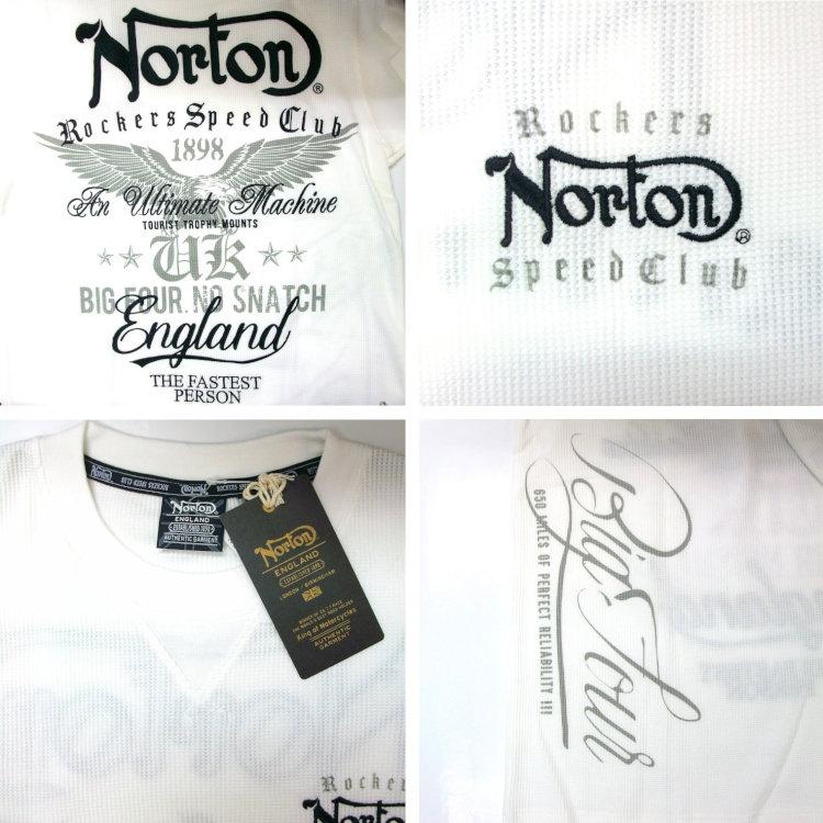 ノートン Norton 刺繍ワッフル半袖Tシャツ 232N1009 アメカジ バイカー ロッカーズ サーマル｜bscrawler｜04