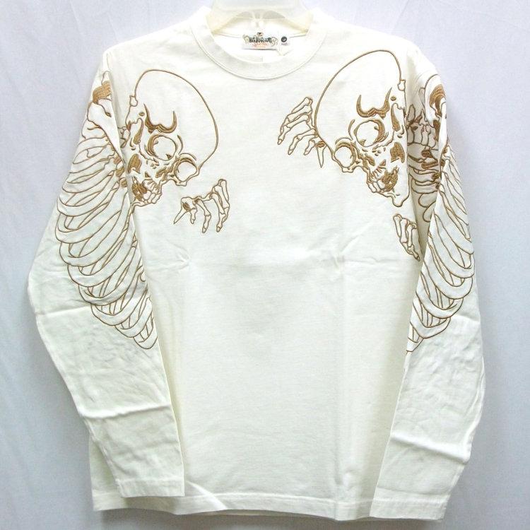 絡繰魂 からくりだましい 双がしゃどくろロンT 長袖Tシャツ 233113 和柄 髑髏 スカル | 絡繰魂 | 01