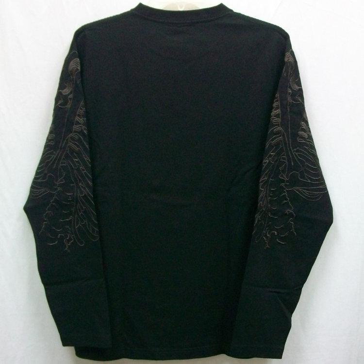 絡繰魂 からくりだましい 双がしゃどくろロンT 長袖Tシャツ 233113 和柄 髑髏 スカル | 絡繰魂 | 05