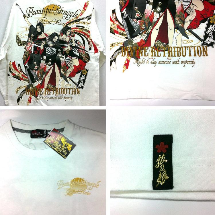 抜刀娘 ばっとうむすめ 3人娘演舞ロンT 長袖Tシャツ 243131 和柄 和 女の子 |  | 03