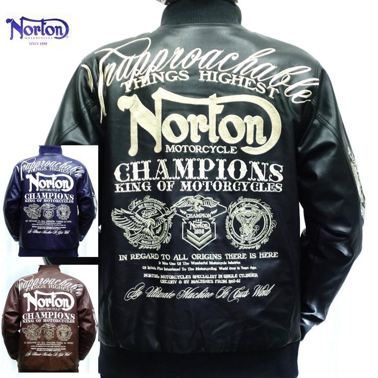 ノートン Norton MAXデザイン衿スタンドリブPU中綿ジャケット