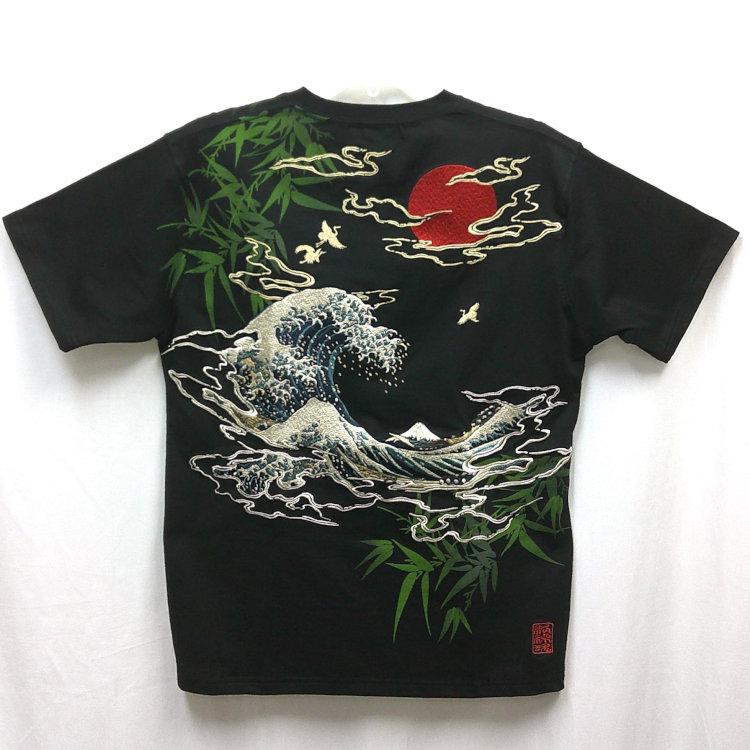 和柄Tシャツ 絡繰魂 からくりだましい 浮世絵 北斎半袖Tシャツ 252020 | 絡繰魂 | 02