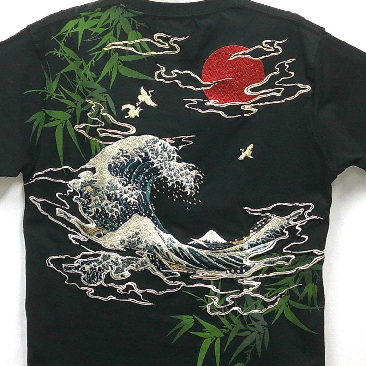 和柄Tシャツ 絡繰魂 からくりだましい 浮世絵 北斎半袖Tシャツ 252020 | 絡繰魂 | 04