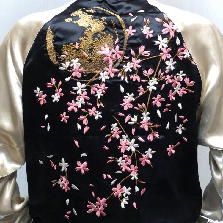 絡繰魂 和柄スカジャン からくりだましい 月光桜スカジャン 253145