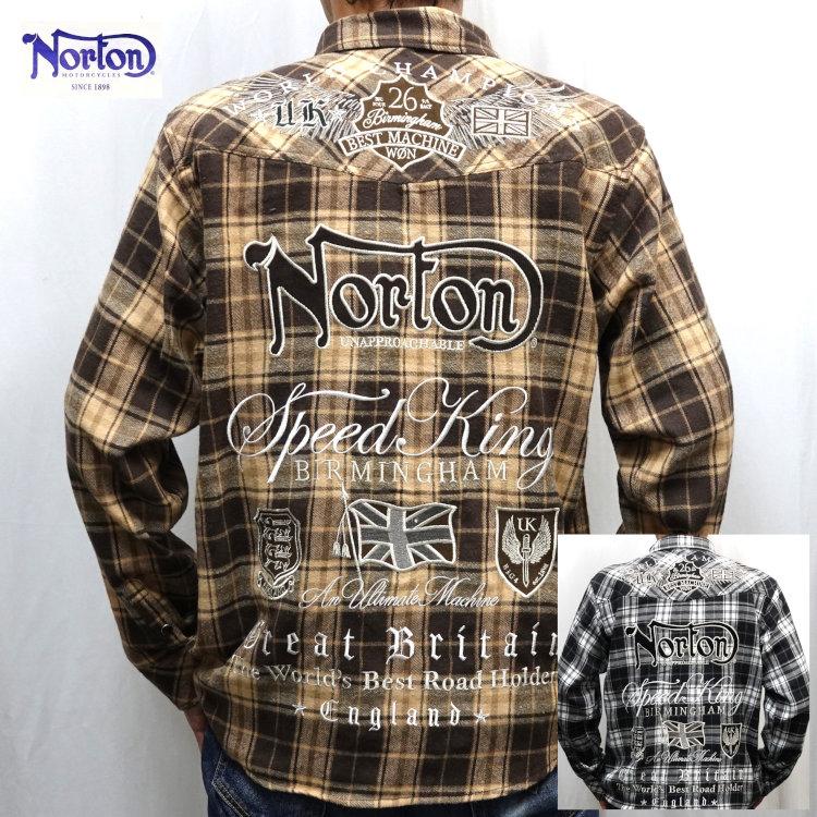 ノートン（NORTON） Nortonコーデュロイ使いチェックシャツ 253N1500