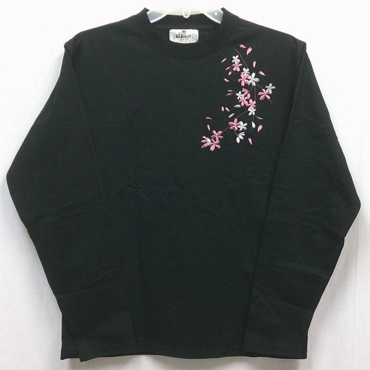 絡繰魂 からくりだましい 桜吹雪ロンT 長袖Tシャツ 261041 和柄 | 絡繰魂 | 01