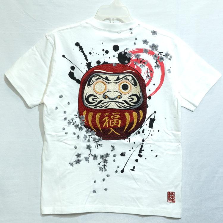 和柄Tシャツ 絡繰魂 からくりだましい 幸運達磨半袖Tシャツ 262076 | 絡繰魂 | 01