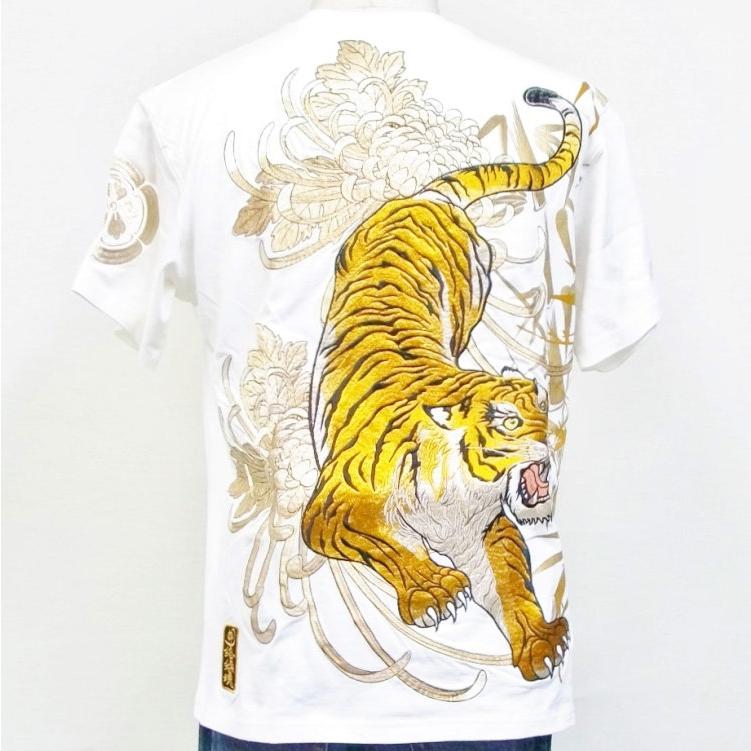 メーカー直売 2725 半袖tシャツ いき からくりだましい 粋 絡繰魂 信長の虎 和柄 2l Ll Xl ホワイト イラスト キャラクター Hlt No